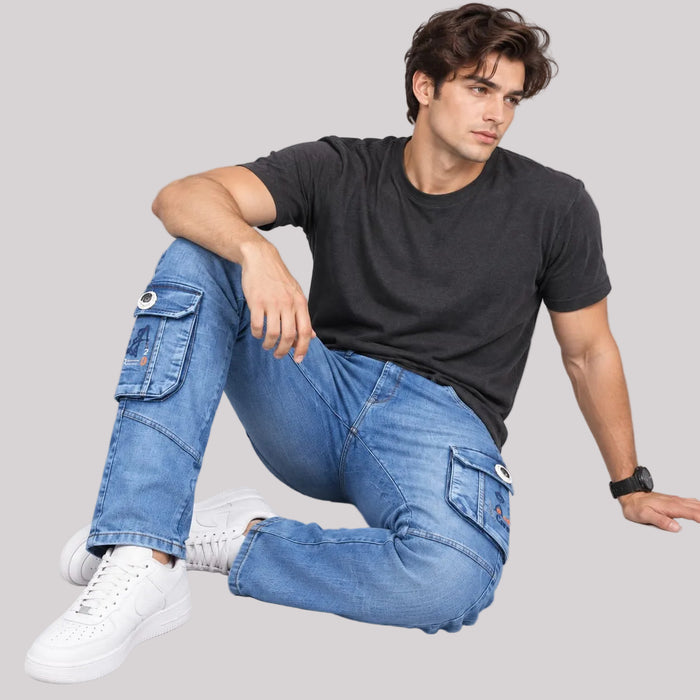 Denim Cargo Jeans - BE18 men's jeans