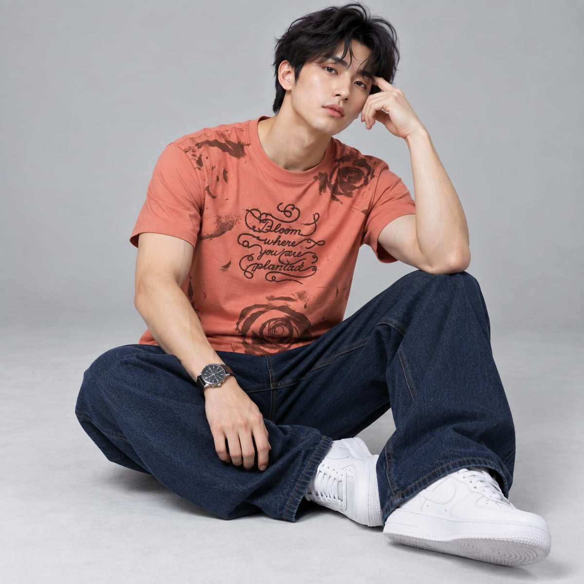 Round Neck Digital Print Tshirt - BE18 men's t-shirt