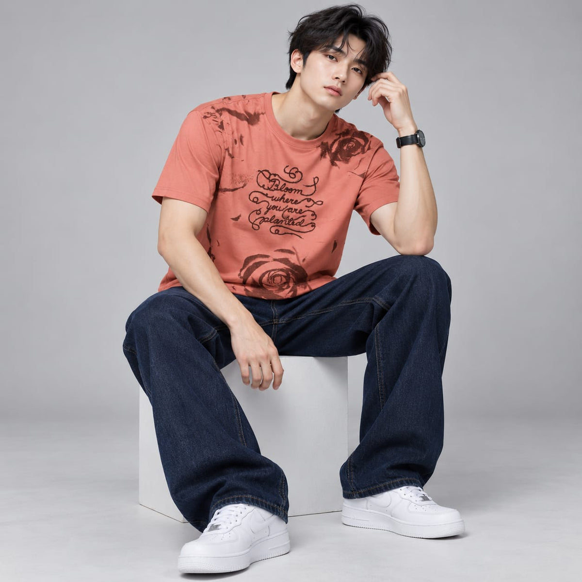 Round Neck Digital Print Tshirt - BE18 men's t-shirt