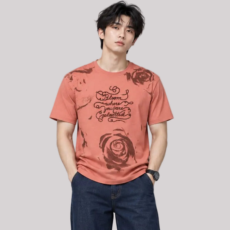 Round Neck Digital Print Tshirt - BE18 men's t-shirt