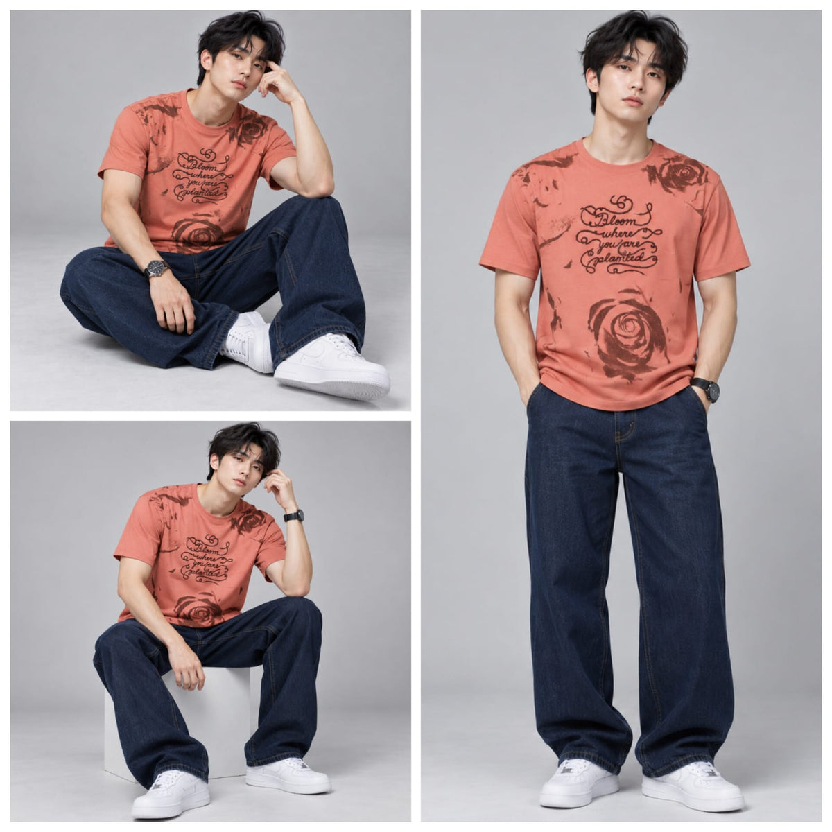 Round Neck Digital Print Tshirt - BE18 men's t-shirt