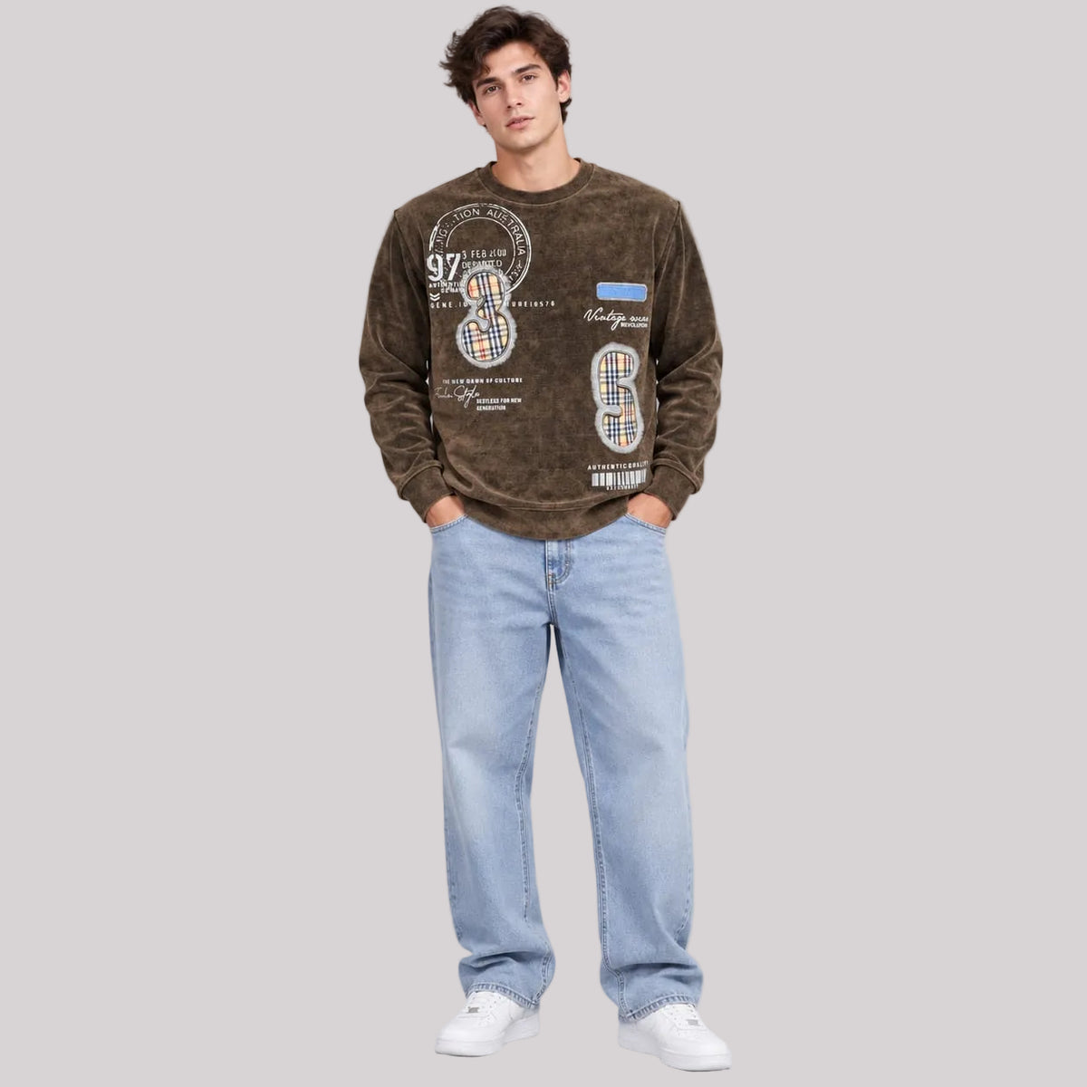 Corduroy Crafted Full Sleeve T-Shirt - BE18 men's t-shirt