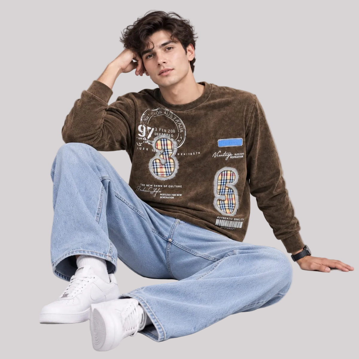Corduroy Crafted Full Sleeve T-Shirt - BE18 men's t-shirt