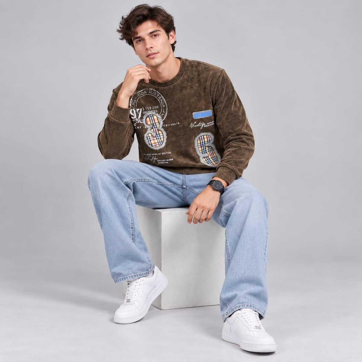 Corduroy Crafted Full Sleeve T-Shirt - BE18 men's t-shirt