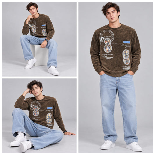 Corduroy Crafted Full Sleeve T-Shirt - BE18 men's t-shirt