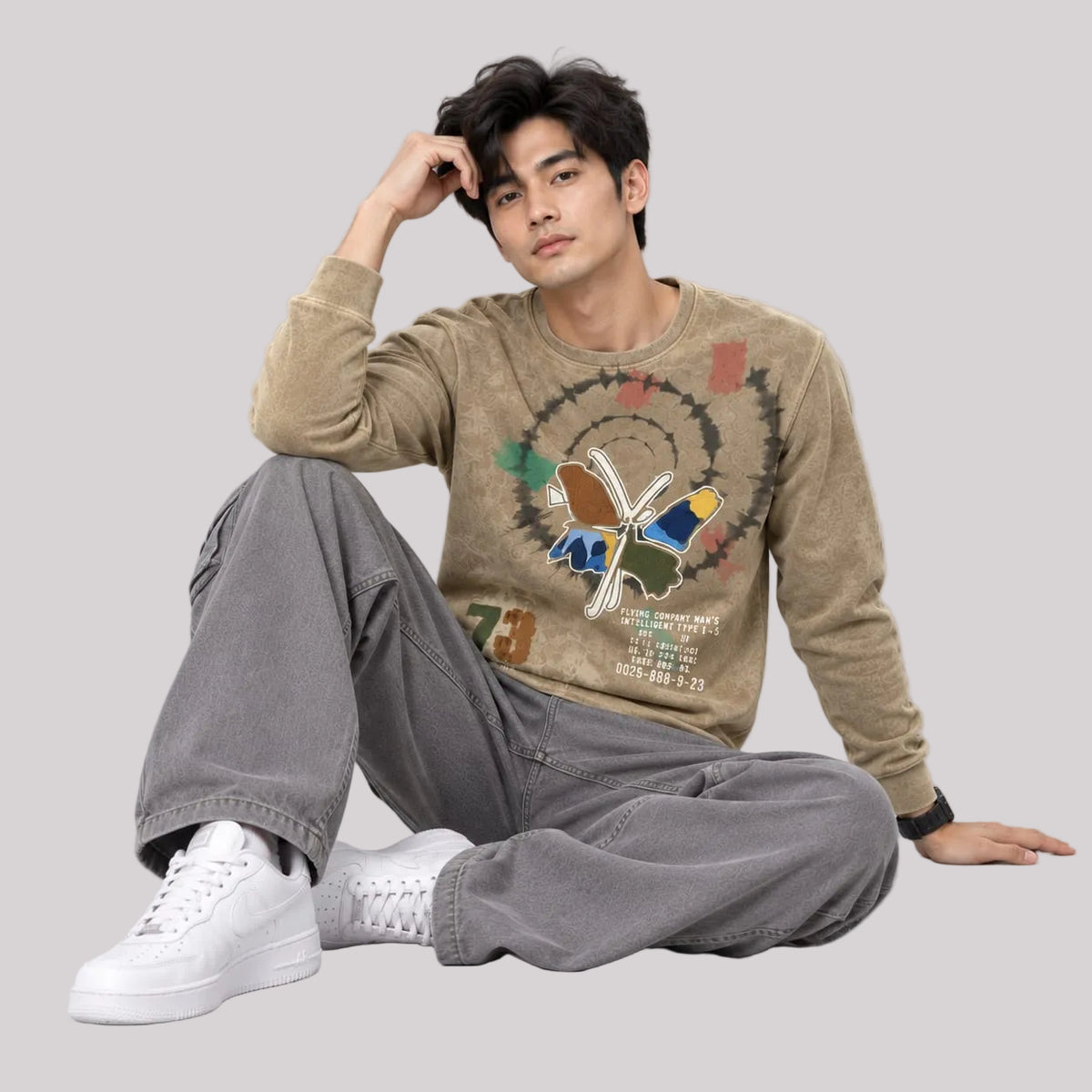 Corduroy Crafted Full Sleeve T-Shirt - BE18 men's t-shirt