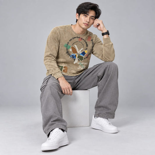 Corduroy Crafted Full Sleeve T-Shirt - BE18 men's t-shirt