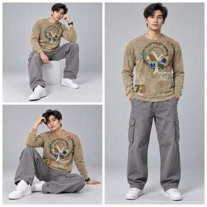 Corduroy Crafted Full Sleeve T-Shirt - BE18 men's t-shirt