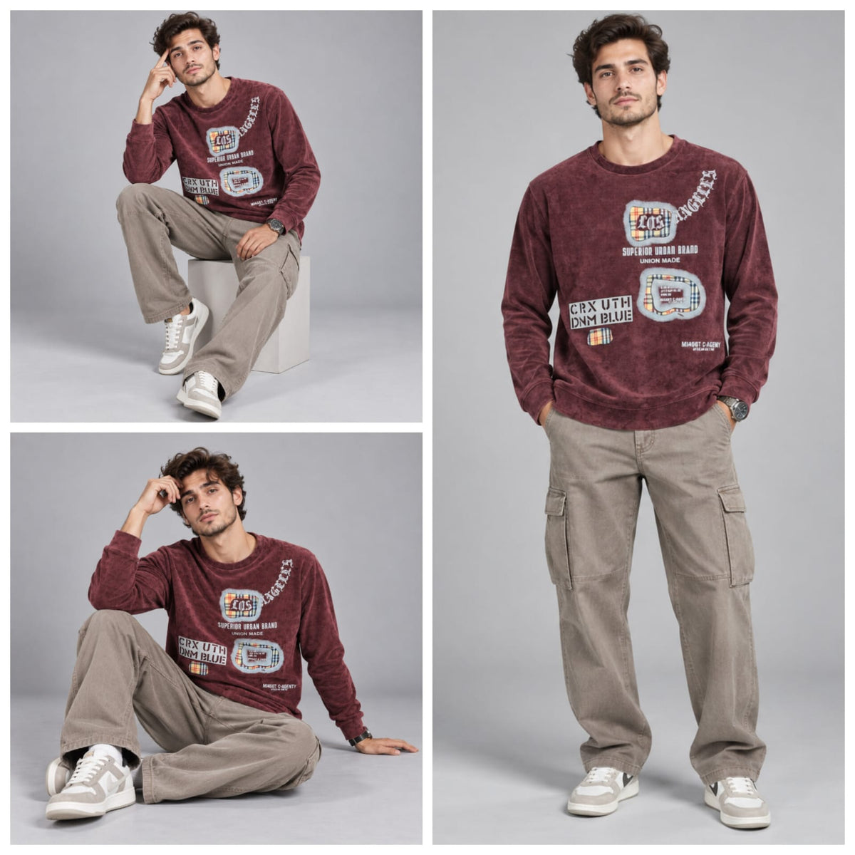 Corduroy Crafted Full Sleeve T-Shirt - BE18 men's t-shirt