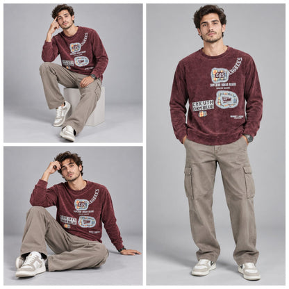 Corduroy Crafted Full Sleeve T-Shirt - BE18 men's t-shirt