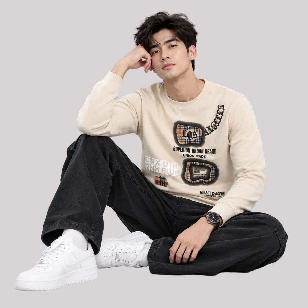Corduroy Crafted Full Sleeve T-Shirt - BE18 men's t-shirt