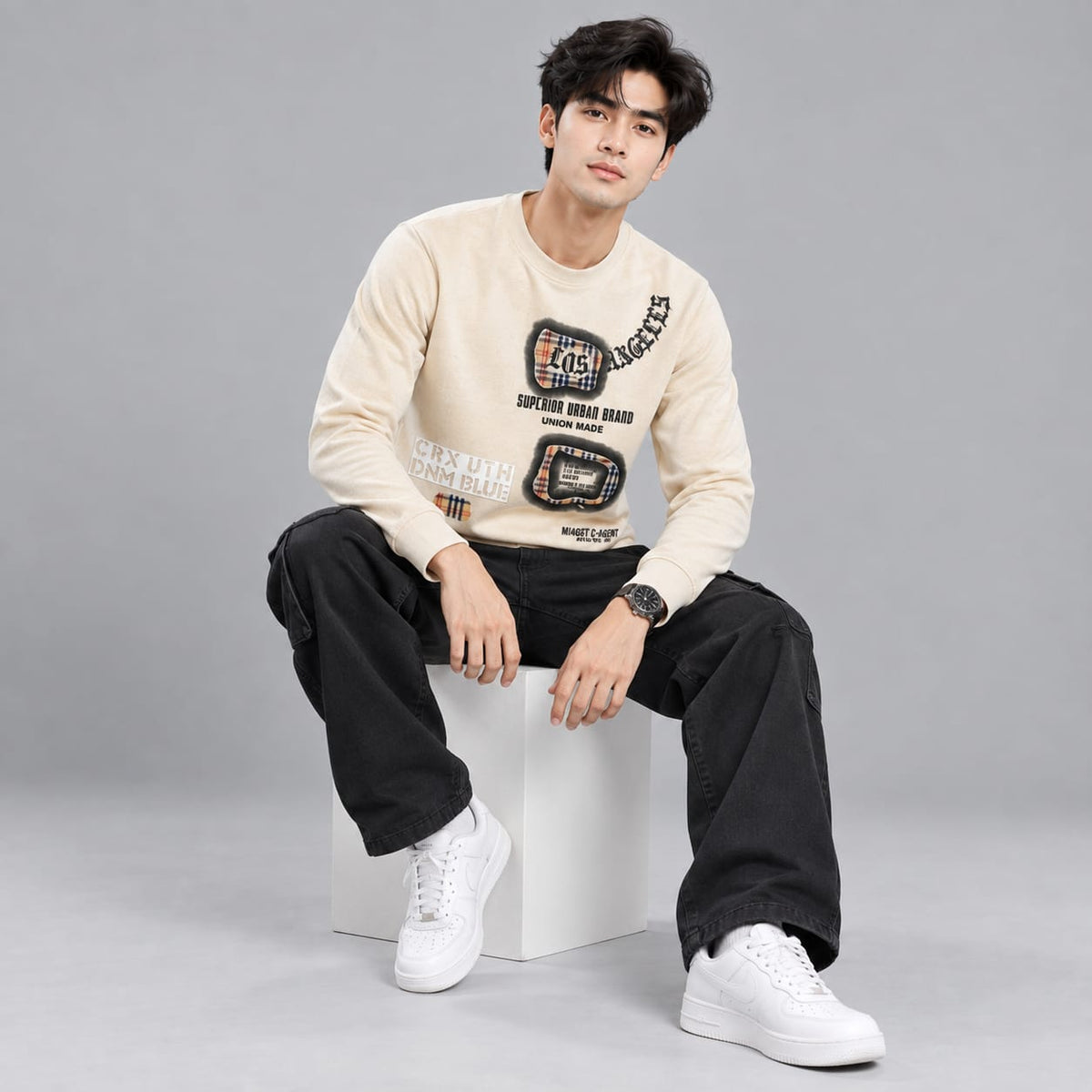 Corduroy Crafted Full Sleeve T-Shirt - BE18 men's t-shirt