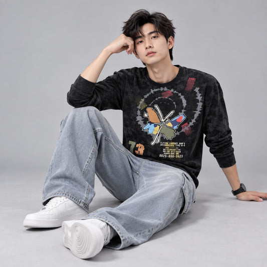 Corduroy Crafted Full Sleeve T-Shirt - BE18 men's t-shirt