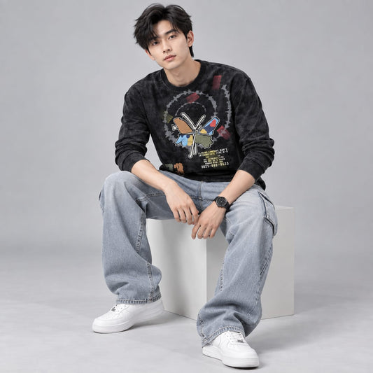 Corduroy Crafted Full Sleeve T-Shirt - BE18 men's t-shirt