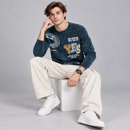 Corduroy Crafted Full Sleeve T-Shirt - BE18 men's t-shirt
