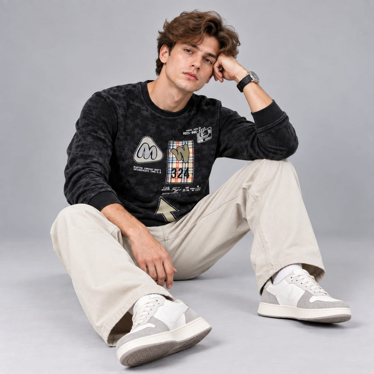 Corduroy Crafted Full Sleeve T-Shirt - BE18 men's t-shirt