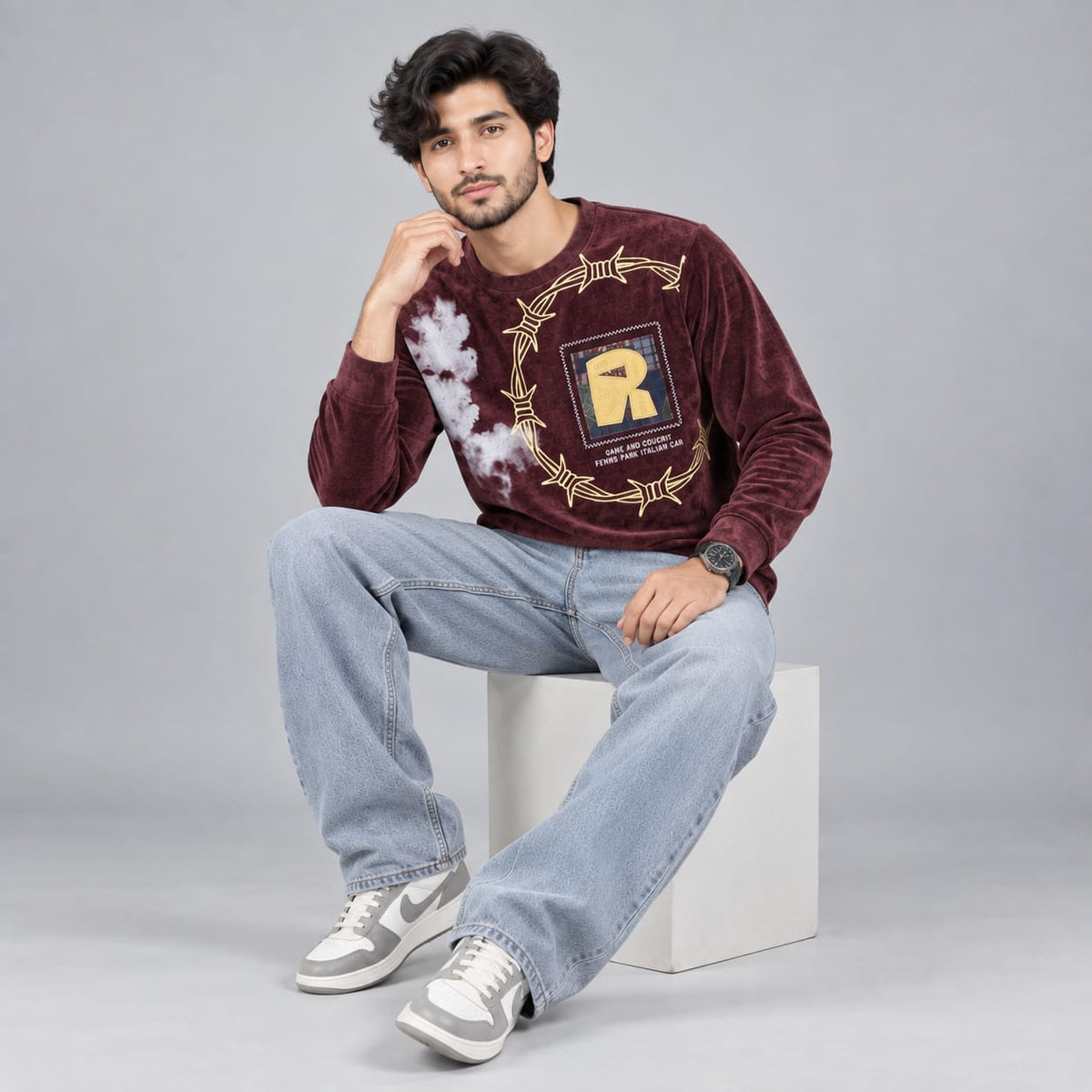 Corduroy Crafted Full Sleeve T-Shirt - BE18 men's t-shirt