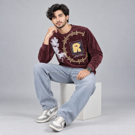 Corduroy Crafted Full Sleeve T-Shirt - BE18 men's t-shirt