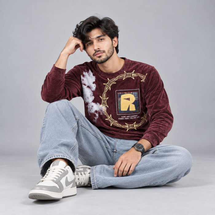 Corduroy Crafted Full Sleeve T-Shirt - BE18 men's t-shirt
