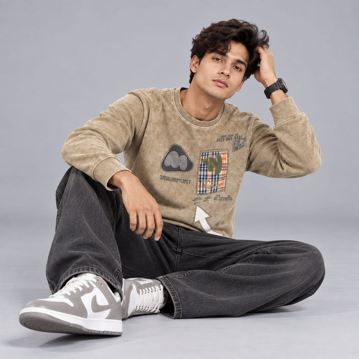 Corduroy Crafted Full Sleeve T-Shirt - BE18 men's t-shirt