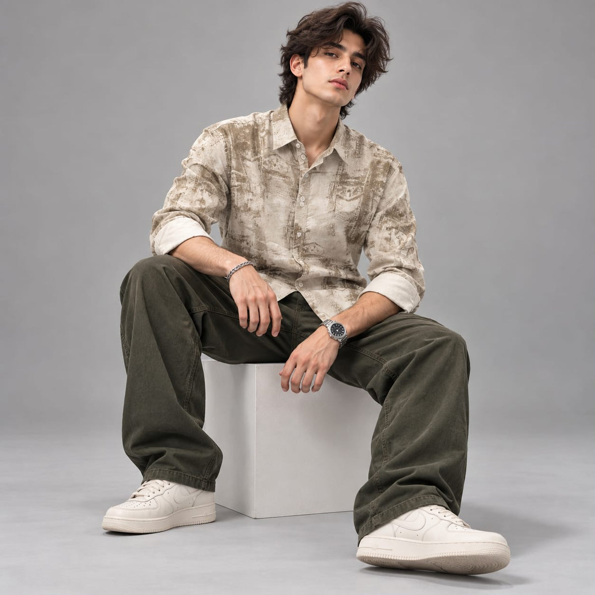 Digital print cotton shirt