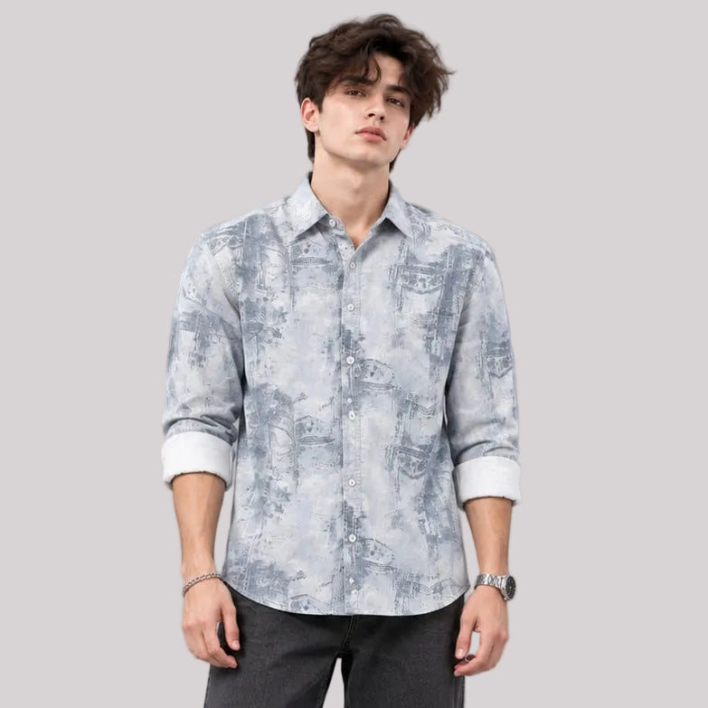 Digital print cotton shirt