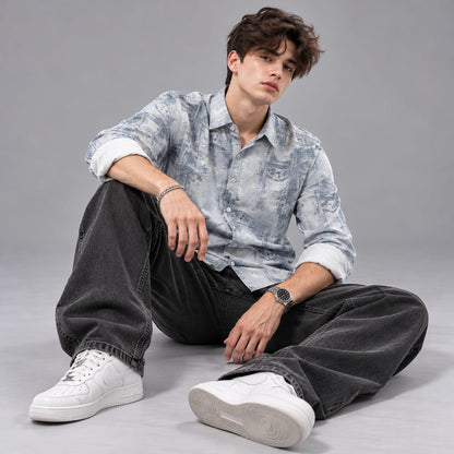 Digital print cotton shirt