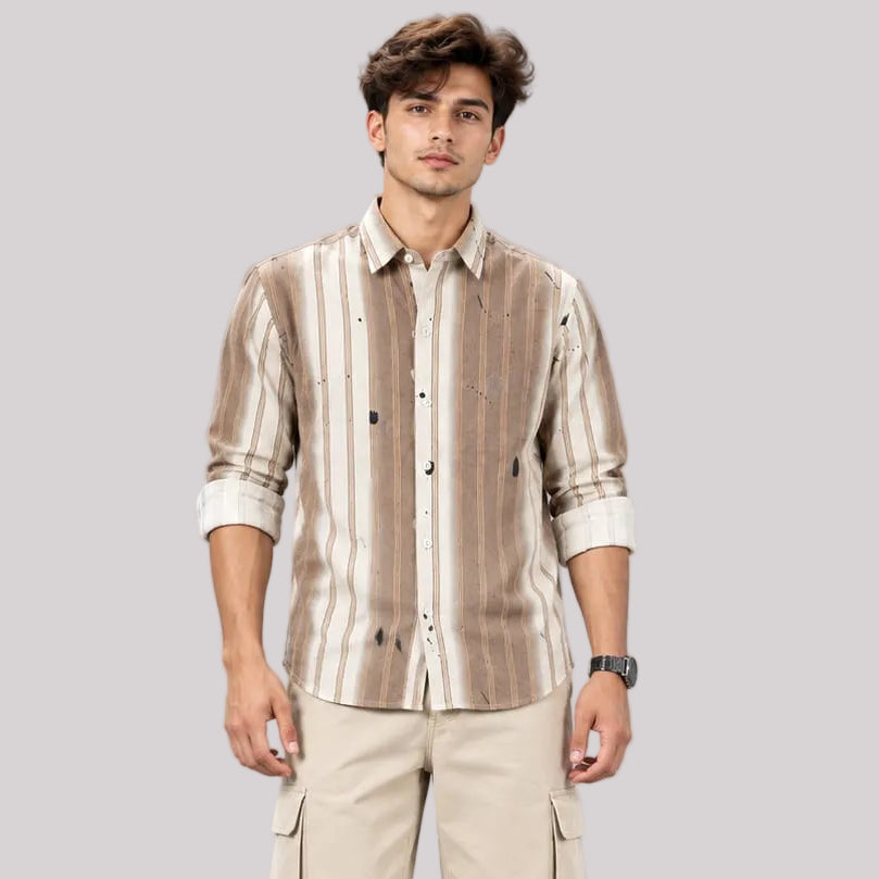 Digital print stripes shirt
