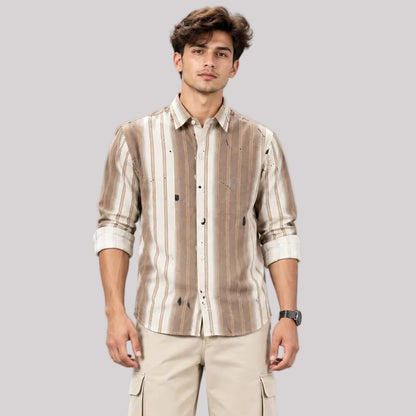 Digital print stripes shirt