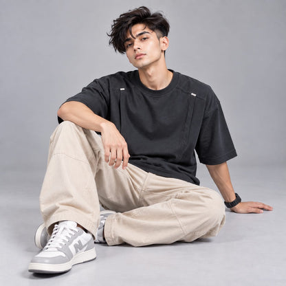 Black oversized with shoulder touch-up