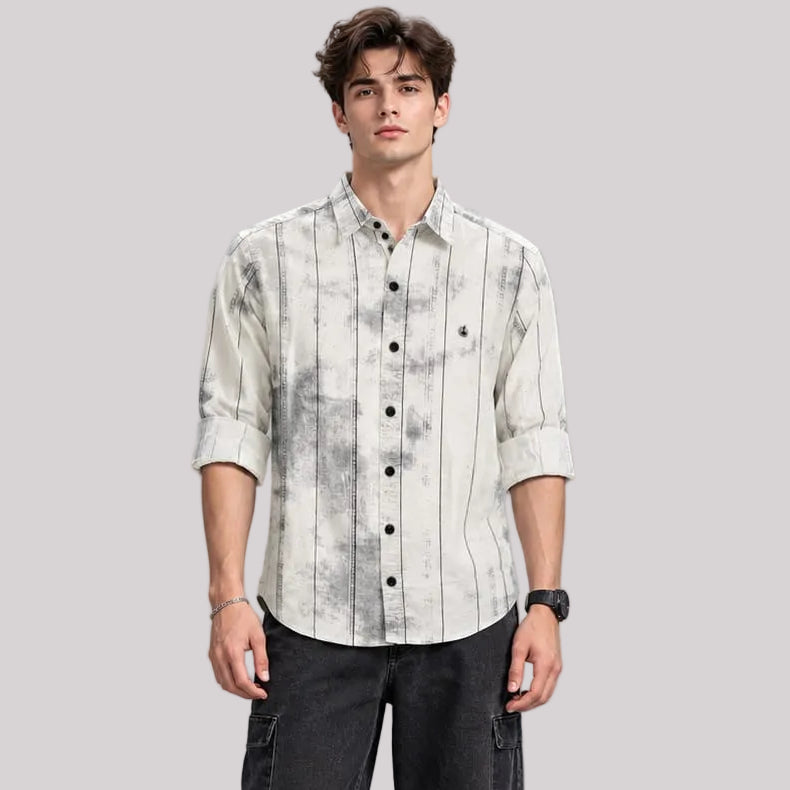 Digital print stripes shirt