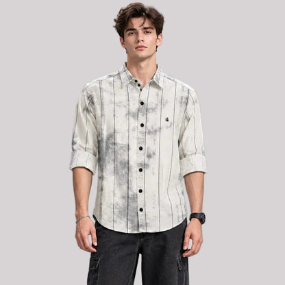 Digital print stripes shirt
