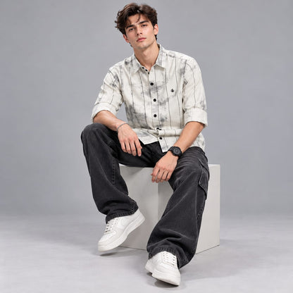 Digital print stripes shirt