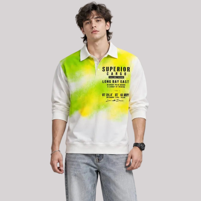 Full sleeves collar crew neck T-shirt