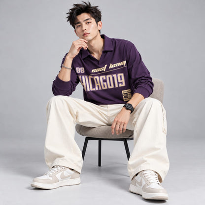 Full sleeves collar crew neck T-shirt