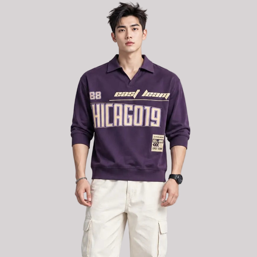 Full sleeves collar crew neck T-shirt