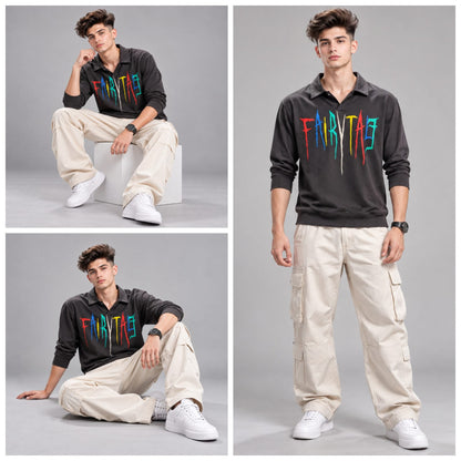 Full sleeves collar crew neck T-shirt