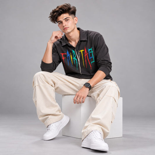 Full sleeves collar crew neck T-shirt
