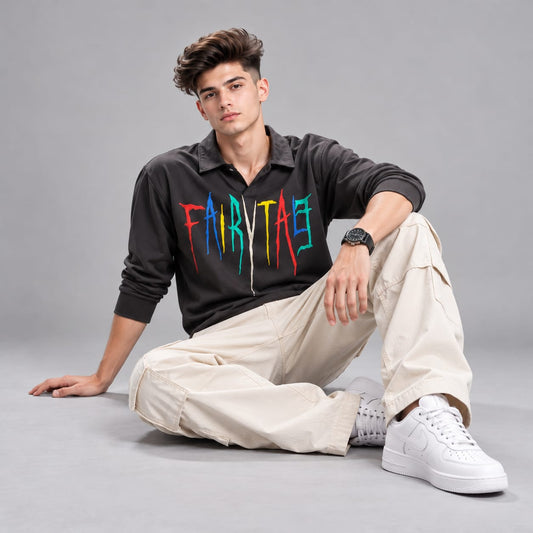 Full sleeves collar crew neck T-shirt