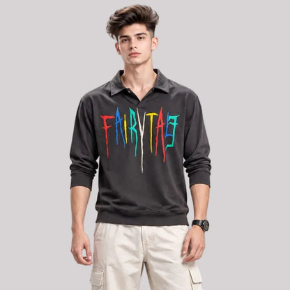 Full sleeves collar crew neck T-shirt