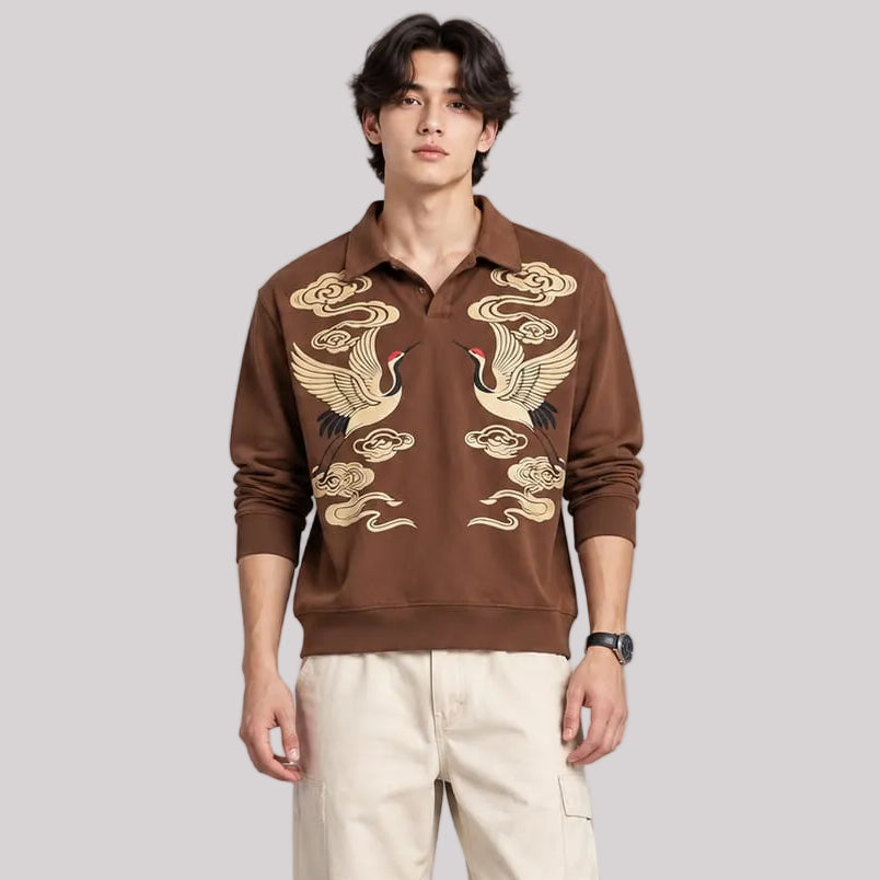 Full sleeves collar crew neck T-shirt