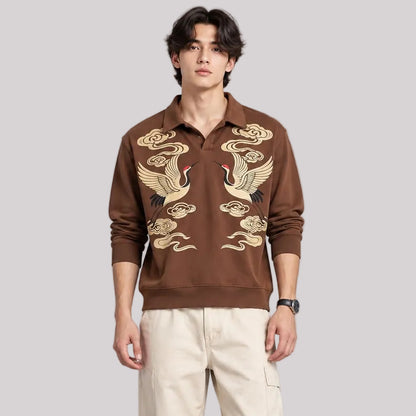 Full sleeves collar crew neck T-shirt