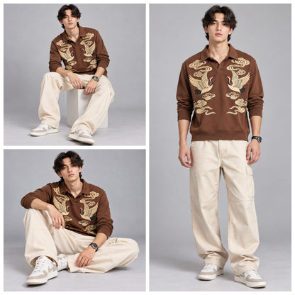 Full sleeves collar crew neck T-shirt