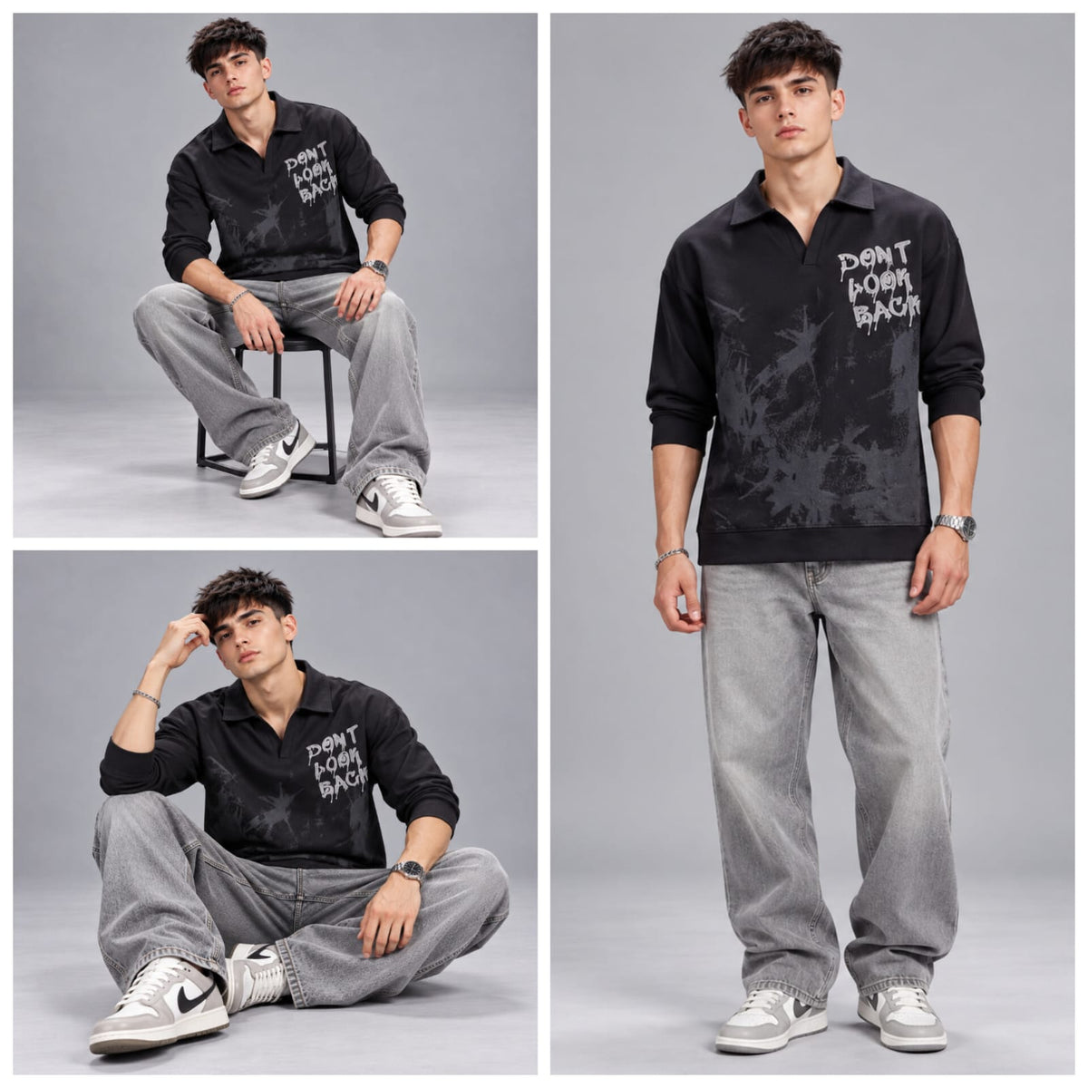 Full sleeves collar crew neck T-shirt