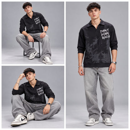 Full sleeves collar crew neck T-shirt