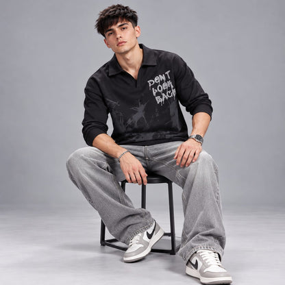 Full sleeves collar crew neck T-shirt