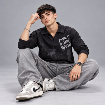 Full sleeves collar crew neck T-shirt