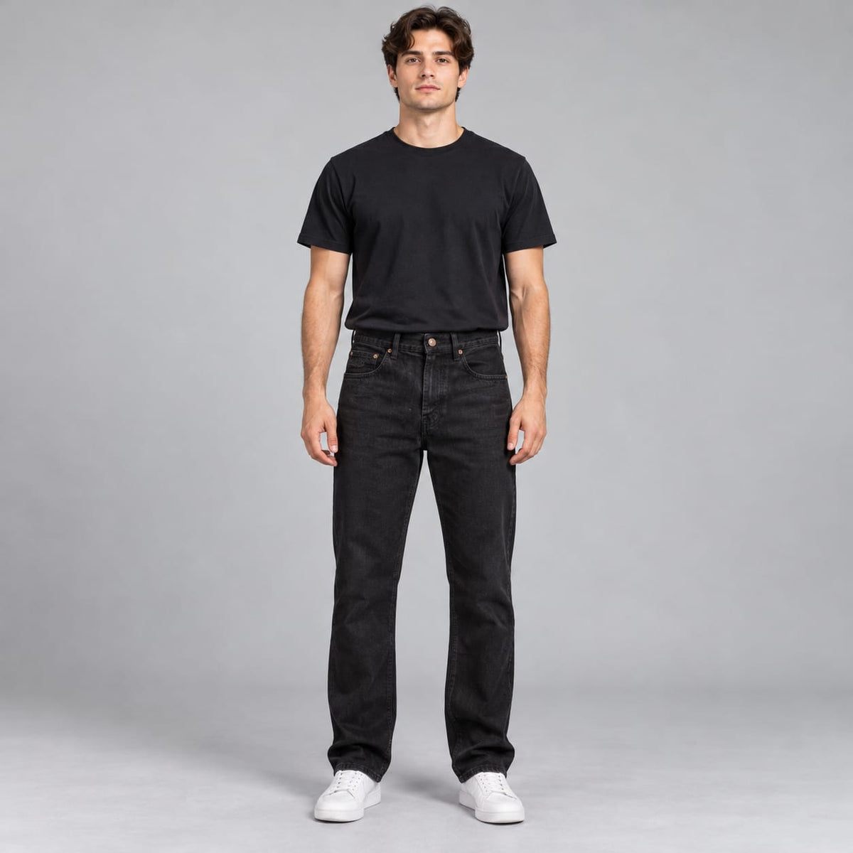 Wide leg black jeans