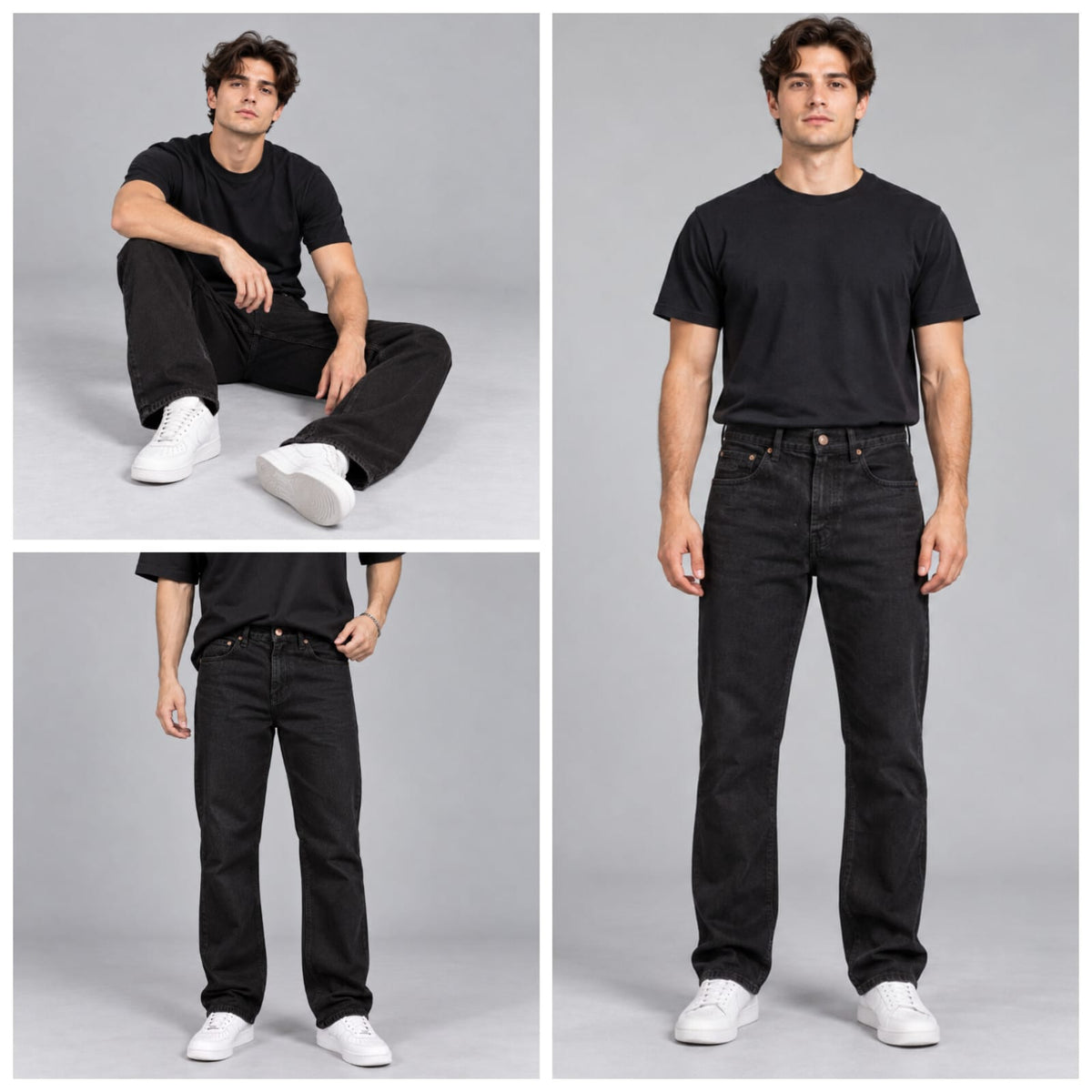 Wide leg black jeans