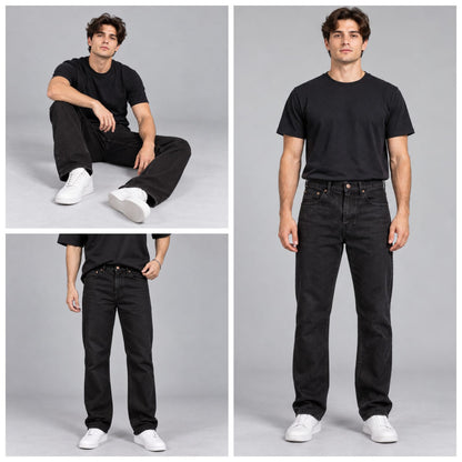 Wide leg black jeans